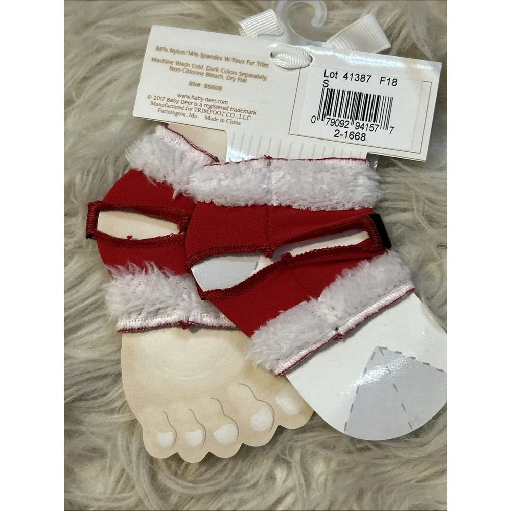 Lot Of 4 Baby Deer Infant Girl Peep Toe Sock Gripper Christmas Birth To 12 Month